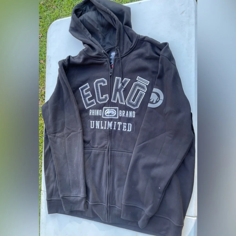 Ecko Unlimited Charcoal Full-Zip Hoodie - Picture 1 of 4